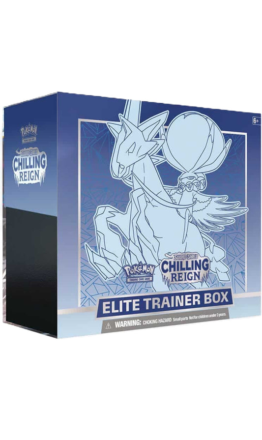 Pokemon TCG Sword & Shield Chilling Reign ETB Elite Trainer Box With Sleeve Protector - Ice Rider Calyrex Art (New Sealed)