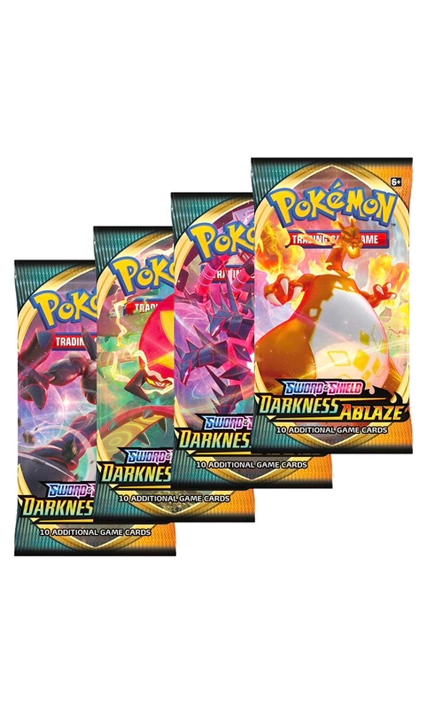 Pokemon TCG Sword & Shield Darkness Ablaze Art Set 4 Packs (New Sealed)