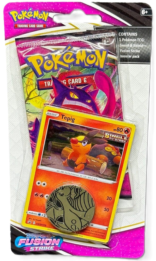 Pokemon TCG Sword & Shield Fusion Strike Pack Checklane Blister With Random Promo Art and Coin (New Sealed)