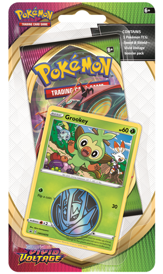 Pokemon TCG Sword & Shield Vivid Voltage Blister With Grookey Promo (New Sealed)