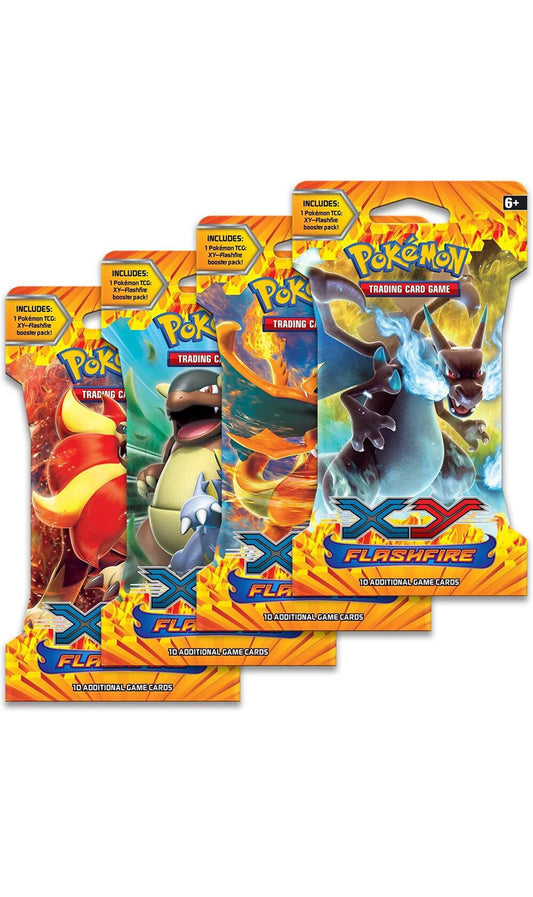 Pokemon TCG XY Flashfire Sleeved Art Set 4X Packs (New Sealed)