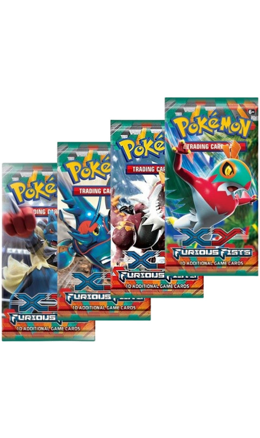 Pokemon TCG XY Furious Fists Booster 4X Packs Art Set (New Sealed)