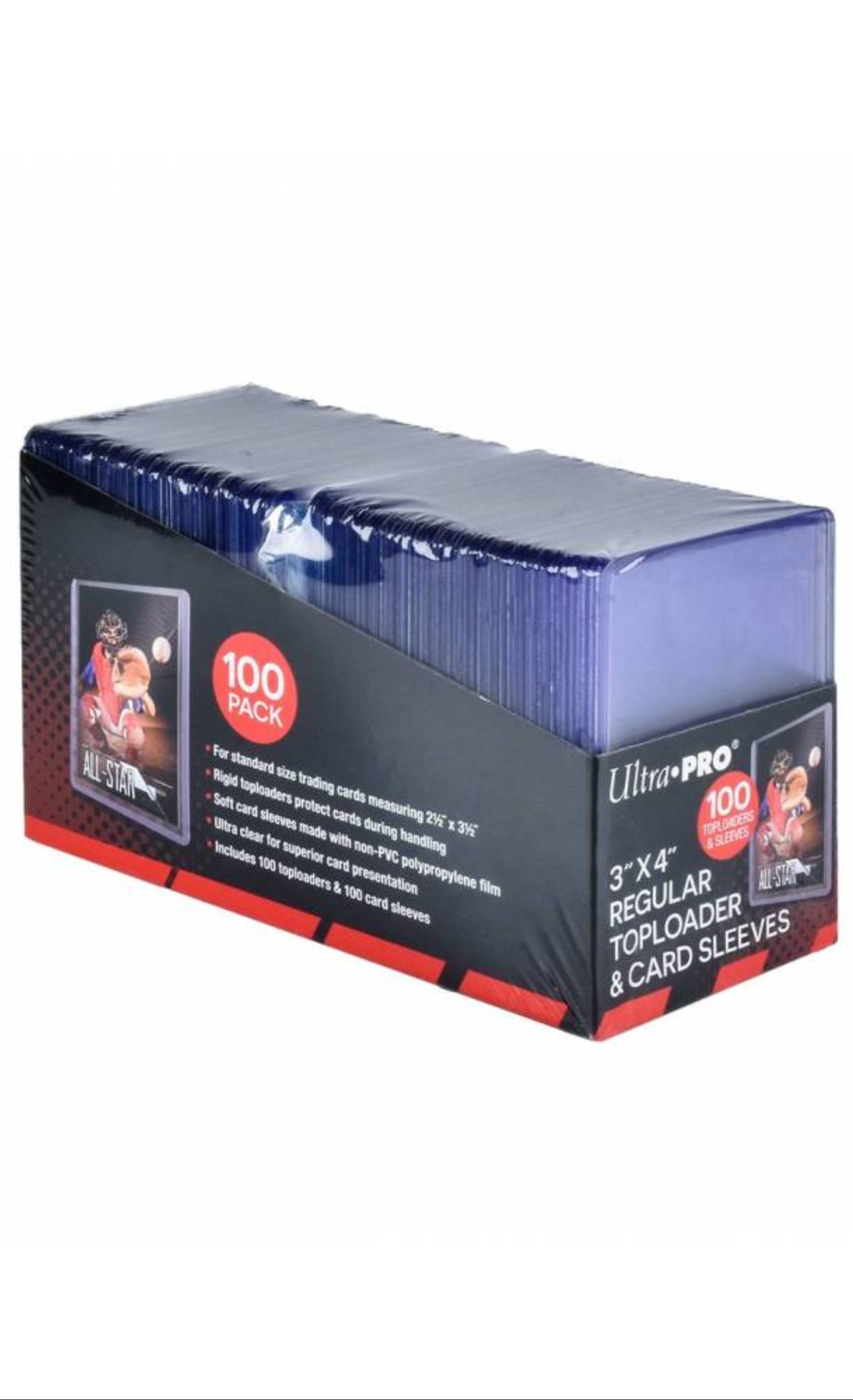 ULTRA PRO 100 REGULAR 3x4 TOP LOADERS & 100 SOFT SLEEVES BUNDLE