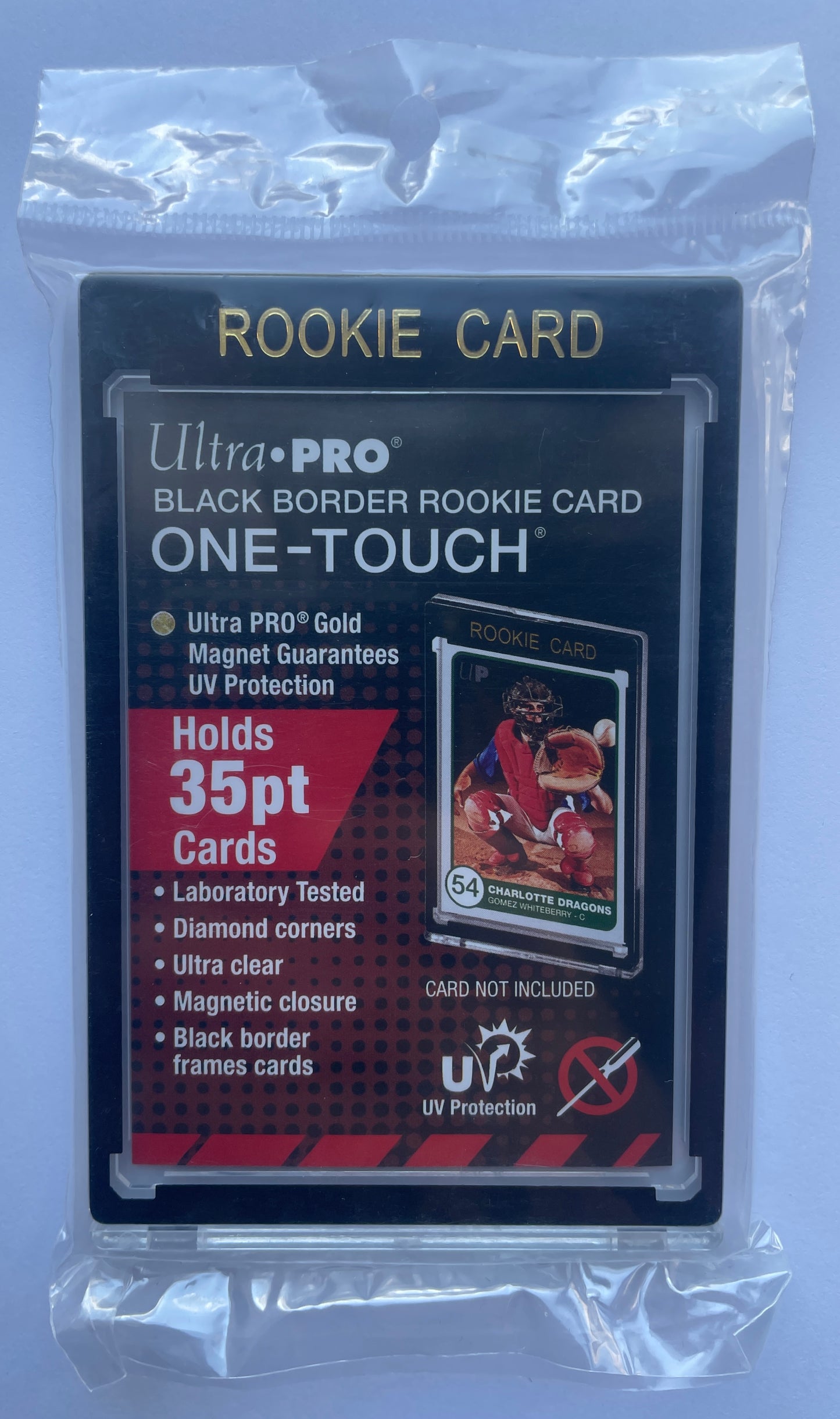 ULTRA PRO BLACK 35pt ONE TOUCH CARD PROTECTOR WITH ROOKIE CARD LOGO